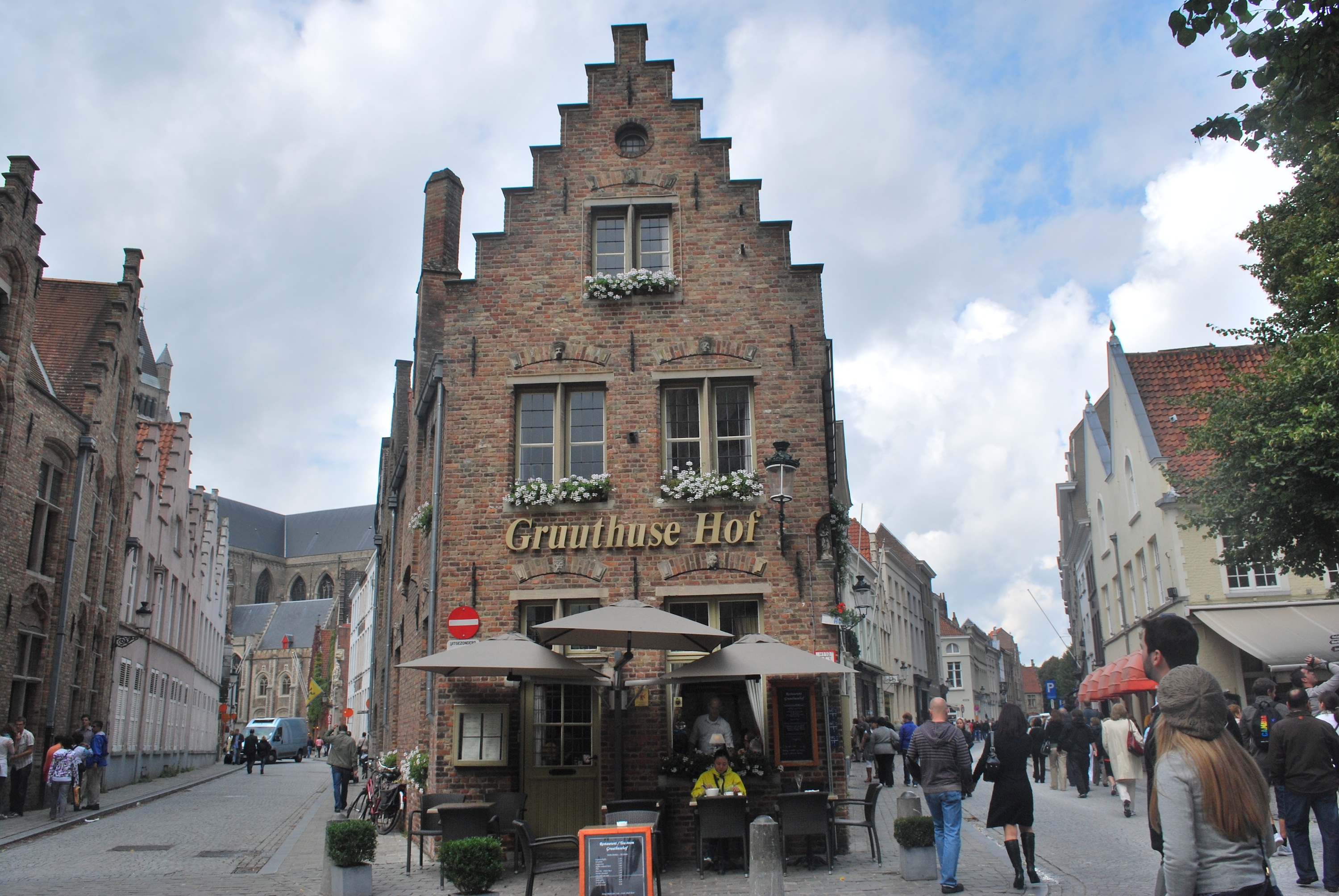 The beautiful streets in Bruges